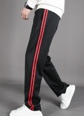 Black Double Red Striped Pants | Mark - GOT7