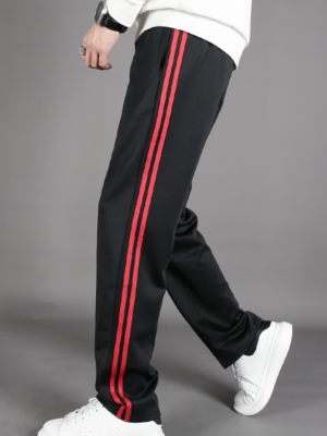 Mark – GOT7 – Black Double Red Striped Pants (4)