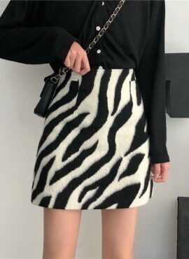 Black And White Zebra Pattern Skirt | Onda - Everglow