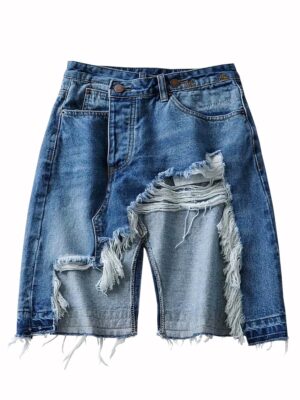 Soyeon – (G)I-DLE Blue Irregular Ripped Denim Skirt (9)