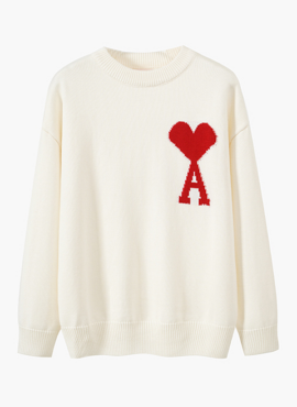 White 'A' Heart Sweater | Taeil - NCT