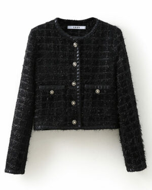 Black Tweed Short Jacket | Wheein - Mamamoo