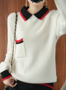 White Collared Knitted Polo Shirt | Yeonjun -TXT