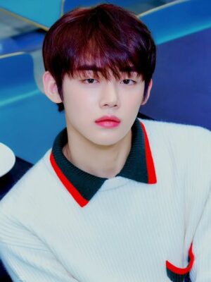 White Collared Knitted Polo Shirt | Yeonjun -TXT
