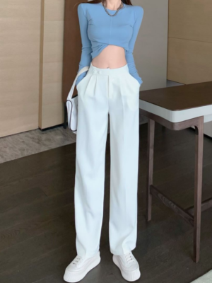 White High-Waist Suit Pants Chaeyoung – Twice white (4)