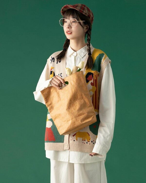 Beige Cute Retro Style Vest | Taehyun – TXT