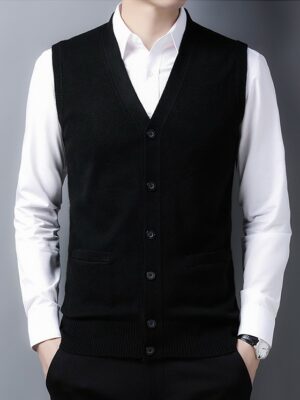 Black Knitted V-Neck Vest Seungkwan – Seventeen (6)