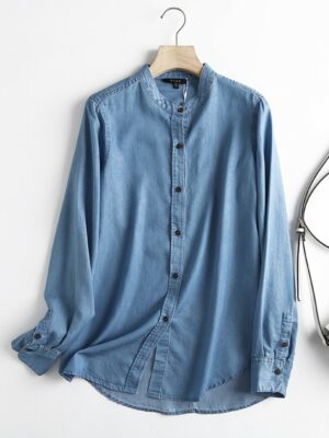 Blue Denim Bishop Collar Shirt Mark – GOT7 (8)