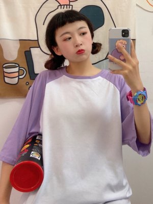 Jimin – BTS – Lilac Sleeves Oversized T-Shirt (10)