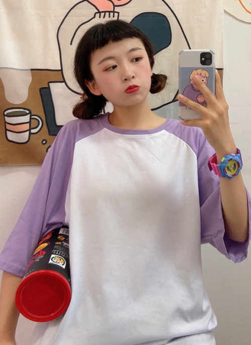 Lilac Sleeves Oversized T-Shirt | Jimin - BTS