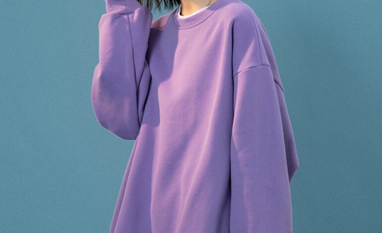 Lilac Loose Round Neck Sweatshirt With Fake Inner Shirt | Moonbyul – Mamamoo
