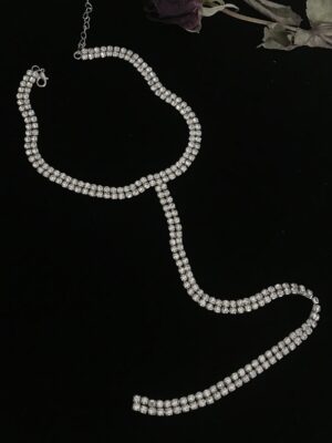 Mina – Twice White T-Shaped Rhinestone Necklace (3)