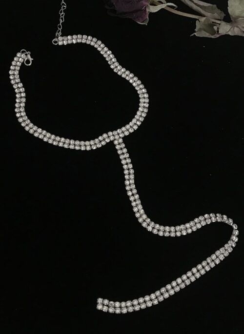 Silver T-Shaped Rhinestone Necklace | Mina – Twice