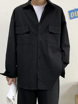 Mingyu – Seventeen Black Shirt With Front Pockets (10)