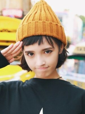 Mustard Yellow Knitted Beanie Choi Mika – About Time (1)