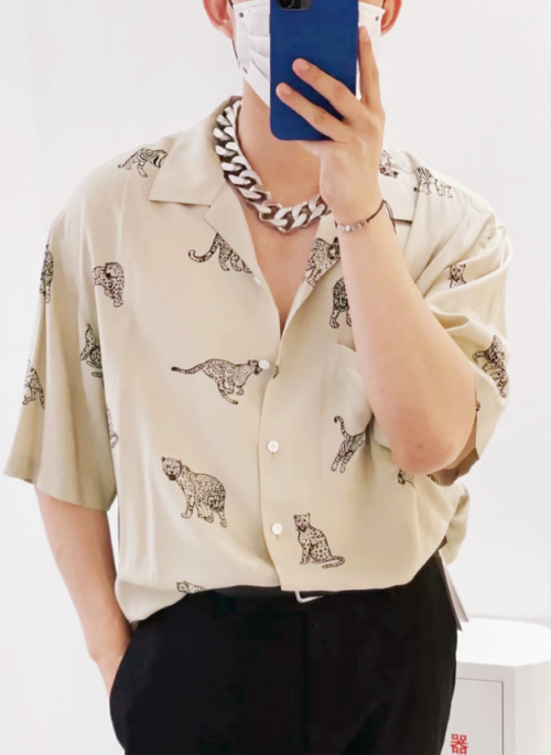 Beige Leopard Printed Shirt | Taeyong – NCT