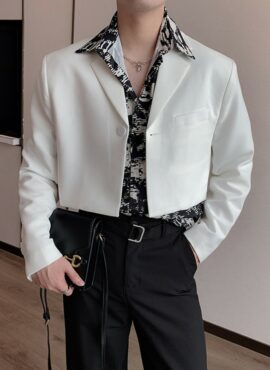 White Short Suit Blazer Jacket | IM - MONSTA X
