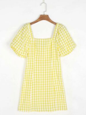 Yellow Plaid Off Shoulder Dress Soyeon – (G)I-DLE (2)