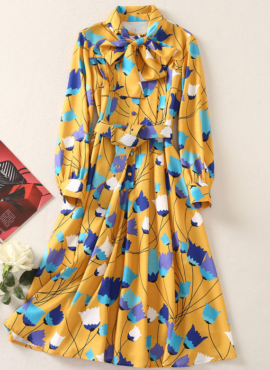 Yellow Tulip Printed Dress | IU