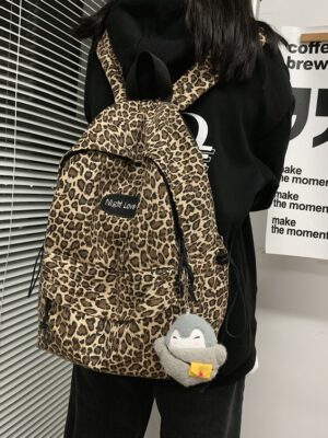 Brown Leopard Print Backpack Jiu – Dreamcatcher (3)