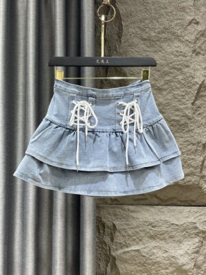 Giselle – Aespa Blue Lace-Up Denim Skirt (11)