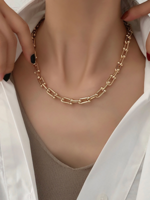 Gold U-Shaped Link Necklace Minhyuk – MONSTA X (3)