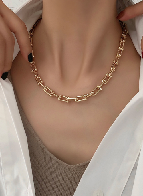 Gold U-Shaped Link Necklace | Minhyuk – MONSTA X