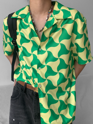 Green Wavy Triangle Printed Shirt RM – BTS (6)
