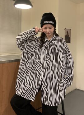 Black Zebra Patterned Shirt | Hwasa - Mamamoo