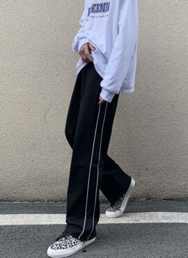Black Pants With White Linings | Jay - Enhypen