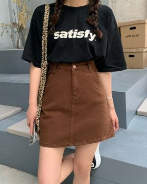 Brown A-Line Skirt | Ningning - Aespa