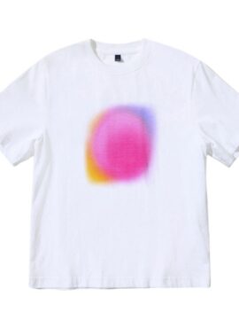 White Gradient Circle Print T-Shirt | Jungkook - BTS