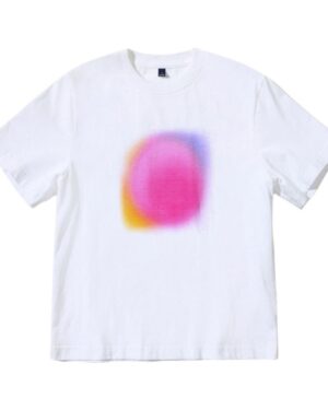 White Gradient Circle Print T-Shirt | Jungkook - BTS