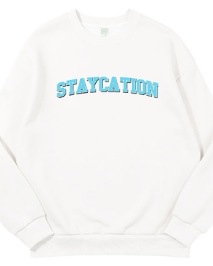 White "Staycation" Sweatshirt | Suga - BTS
