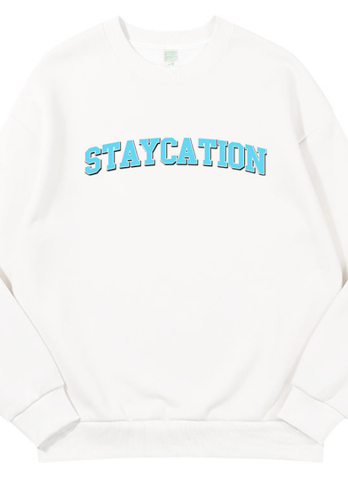 White “Staycation” Sweatshirt | Suga – BTS