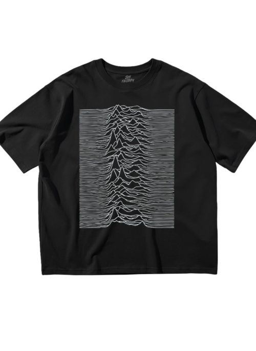 Black Frequency Waves Print T-Shirt | Wooyoung – ATEEZ