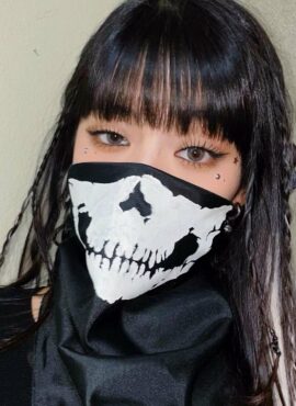 Black Skull Face Scarf | Minnie - (G)I-DLE