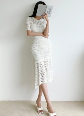 White Hollow Fishtail Dress | Chung Ha
