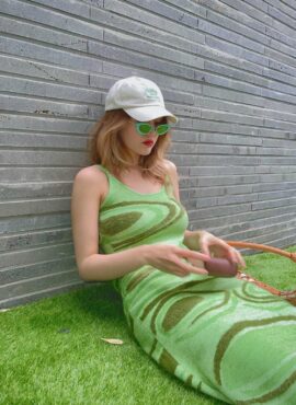 Green Swirls Midi Dress | Somi