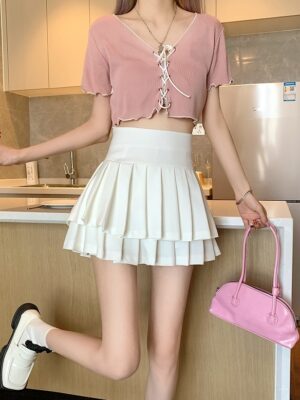 Haseul – Loona White Layered Mini Skirt (18)