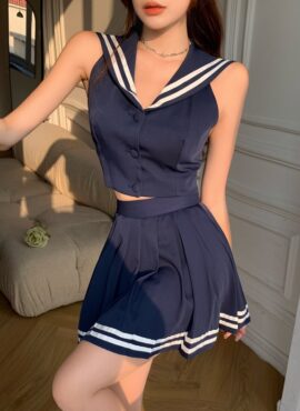 Blue Sailor Halter Top | Heejin - Loona