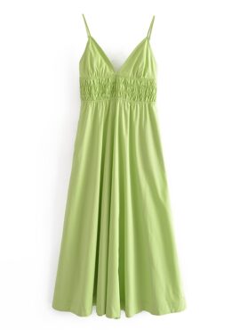 Green Poplin Sling Dress | Hyuna