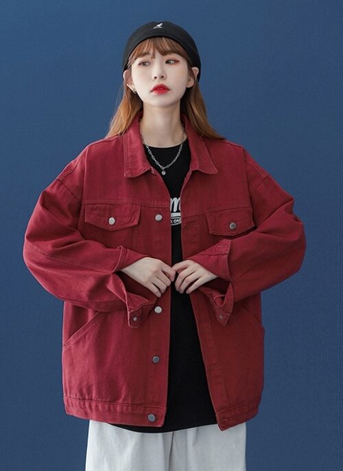 Red Pocketed Denim Jacket | J-Hope – BTS
