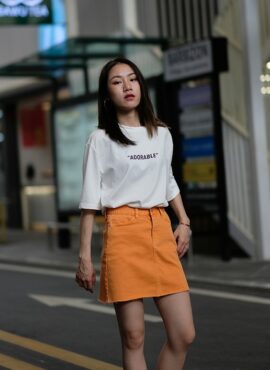 Orange A-Line Skirt | Kang Mi Rae - My ID is Gangnam Beauty