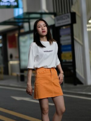 Orange A-Line Skirt Kang Mi Rae – My ID is Gangnam Beauty (3)