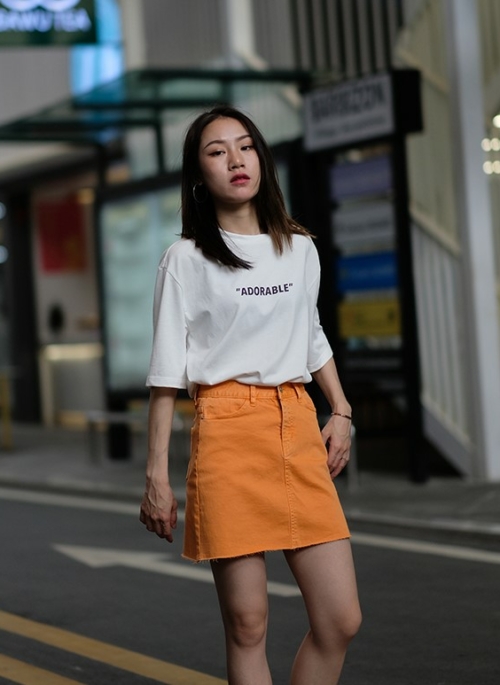 Orange A-Line Skirt | Kang Mi Rae – My ID is Gangnam Beauty