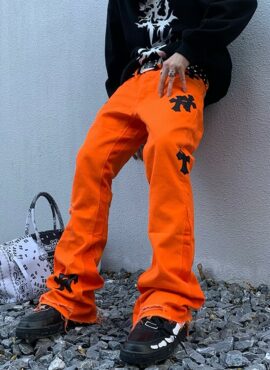 Orange Cross Embroidered Pants | Jake - Enhypen