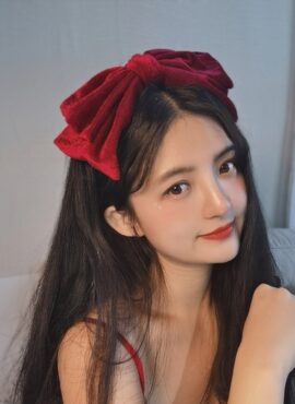 Red Large Bow Headband | Yeojin - Loona