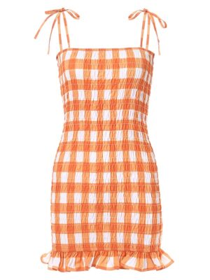 Somi – Orange Plaid Dress (6)