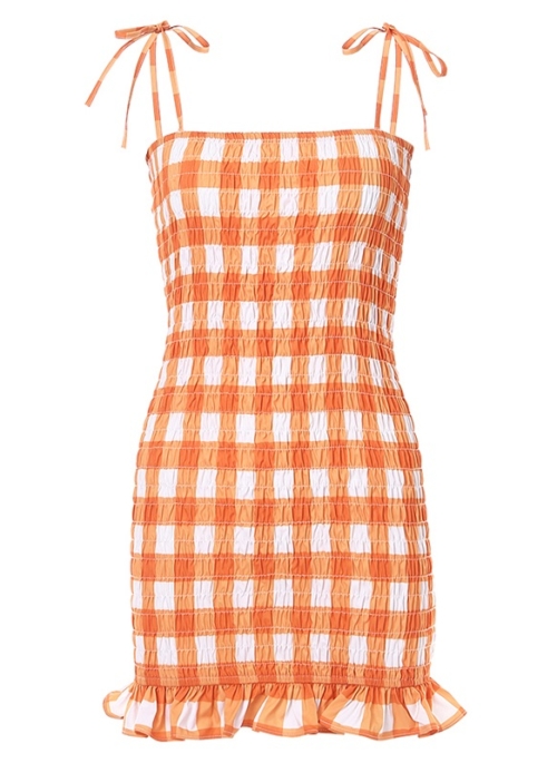 Orange Plaid Dress | Somi